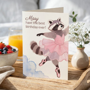 Fadenbemalte Kunst Ballerina Name Geburtstag Karte