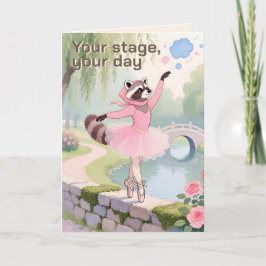 Fadenbemalte Kunst | Hijabi-Ballerina-Geburtstag Karte