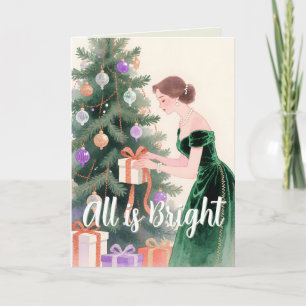 Fadengemalte Kunst Emerald Eve Classic Weihnacht Feiertagskarte