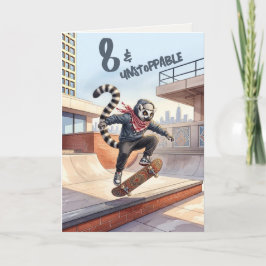 Fadengemalte Kunst | Kufiya Skater Lemur Alter Geb Karte