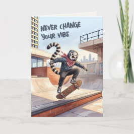 Fadengezeichnete Kunst | Kufiya Skater Lemur Gebur Karte