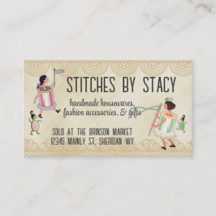 Fadenkarte & Knopfdruck Visitenkarte