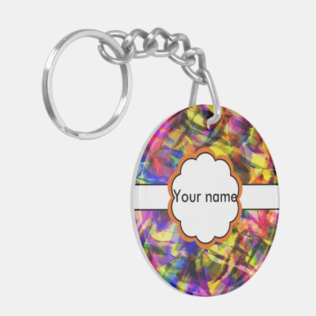 Fading Formen bunt abstraktes Design Schlüsselanhänger (Vorderseite links)
