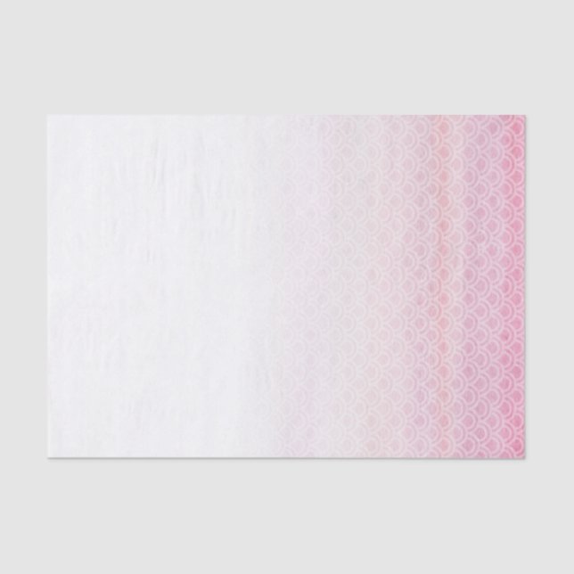 Fading Pink Mermaid Tale Scales Tissue Seidenpapier (Vorderseite)