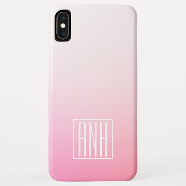Fading Pinks Ombre Gradation & Your Initials Case-Mate iPhone Hülle (Rückseite)