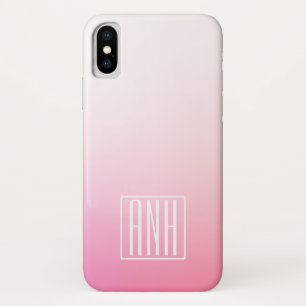 Fading Pinks Ombre Gradation & Your Initials Case-Mate iPhone Hülle