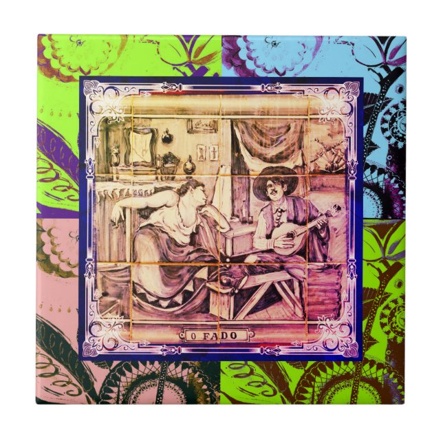 Fado, portugiesische Volkskunst Fliese (Vorderseite)