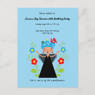 Fado Sängerin Birthday Party Einladung Postkarte