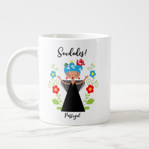 Fado-Sängerin mit portugiesischen Karawanenschiffe Jumbo-Tasse