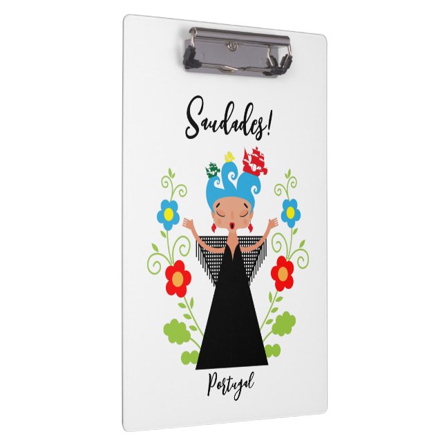 Fado-Sängerin mit portugiesischen Karawanenschiffe Klemmbrett (Rechts)