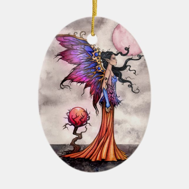 Fae Abigail Feen Fantasie Schmuckstück Keramik Ornament (Vorne)