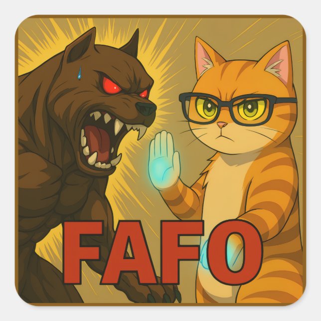 FAFO Cat and Dog Funny Sticker | Unbothered Pet At (Vorderseite)
