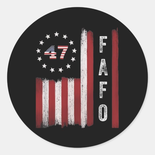 Fafo Flag Trump Funny Runder Aufkleber (Vorderseite)