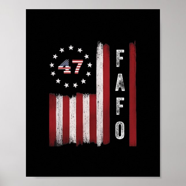 Fafo-Flagge Trump Lustig  Poster (Vorne)