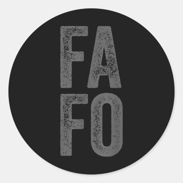 Fafo für weitere Informationen Runder Aufkleber (Vorderseite)
