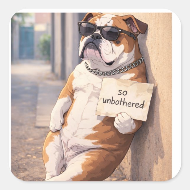 FAFO — Unbothered Bulldog Sticker (Vorderseite)