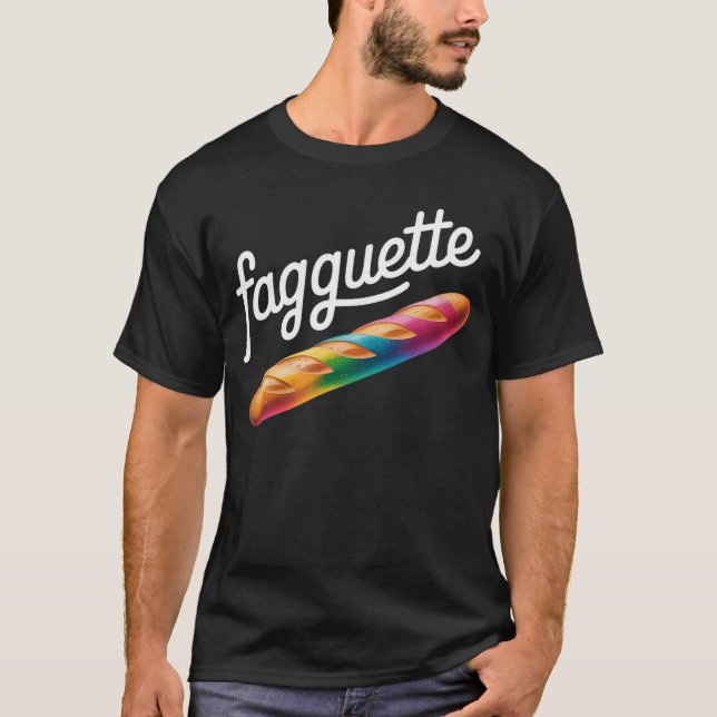 Fagquette Rainbow Bread Humorous LGBTQ Pride Baker T-Shirt (Vorderseite)