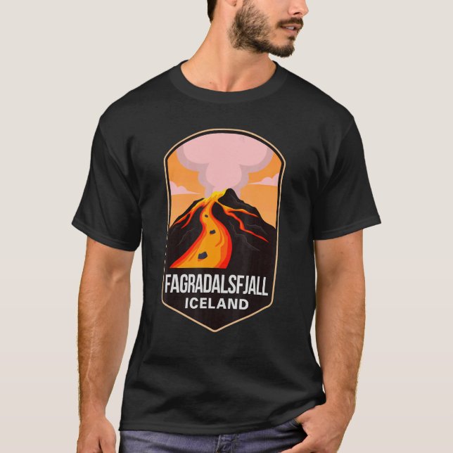 Fagradalsfjall 2022 Berg-Vulkan Eruptionierte Isla T-Shirt (Vorderseite)