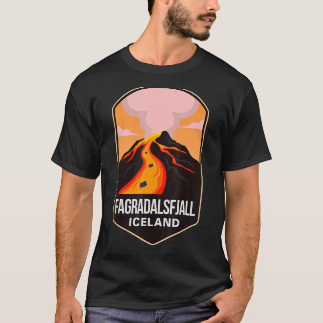 Fagradalsfjall 2022 Berg-Vulkan Eruptionierte Isla T-Shirt (Vorderseite)