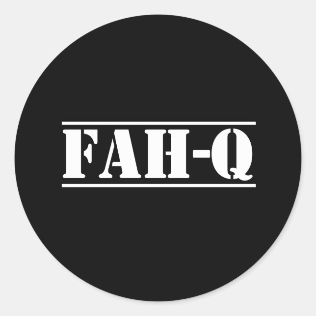 Fah-Q Runder Aufkleber (Vorderseite)