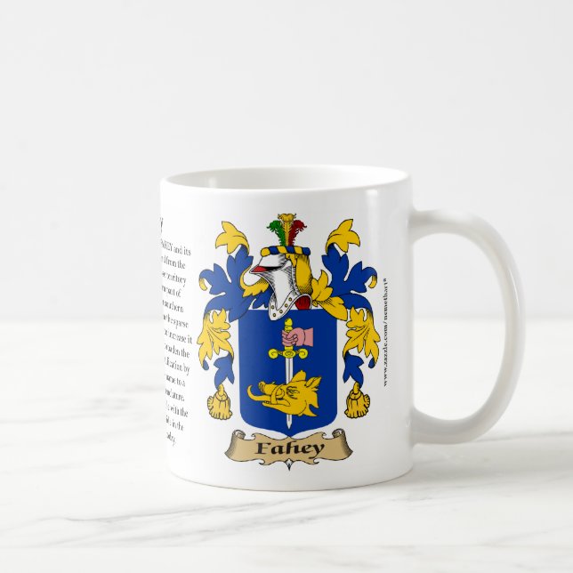 Fahey, der Ursprung, die Bedeutung und das Wappen Tasse (Rechts)