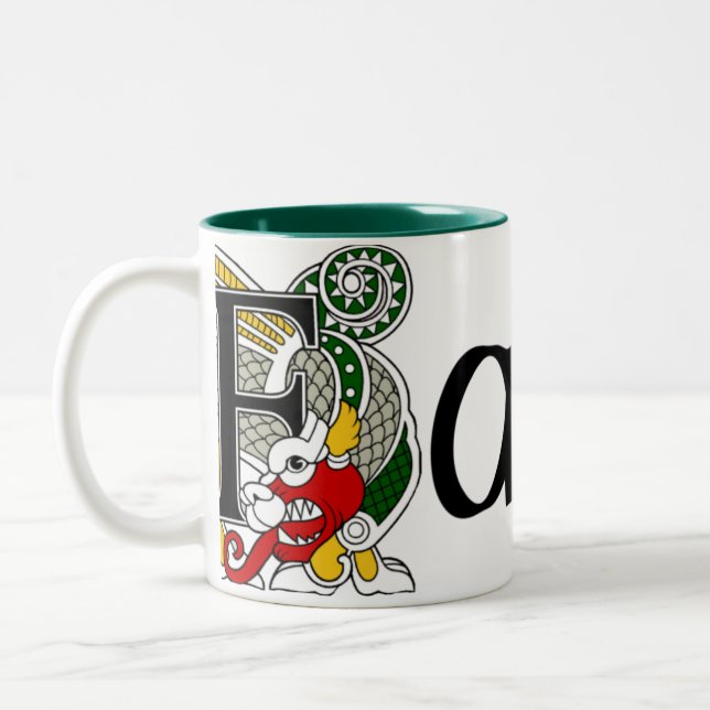 Fahey keltische Drache-Tasse Zweifarbige Tasse (Links)