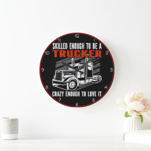Fähiger LKW-Fahrer, verrückt genug, um es zu liebe Große Wanduhr