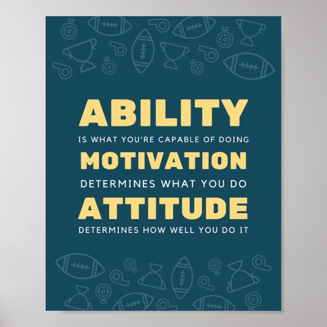 Fähigkeit, Motivation, Einstellung in der Bildung  Poster (Vorne)