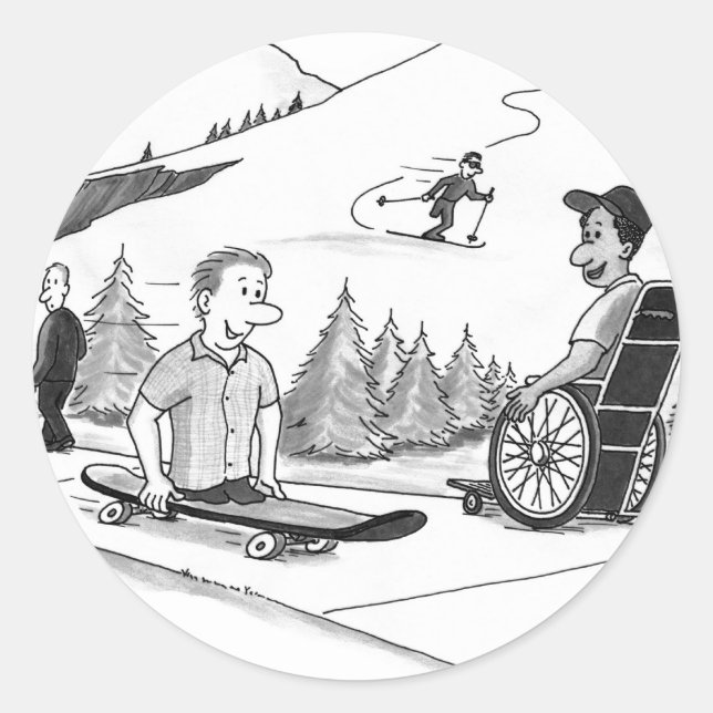 Fähigkeit zur Behinderung Runder Aufkleber (Vorderseite)