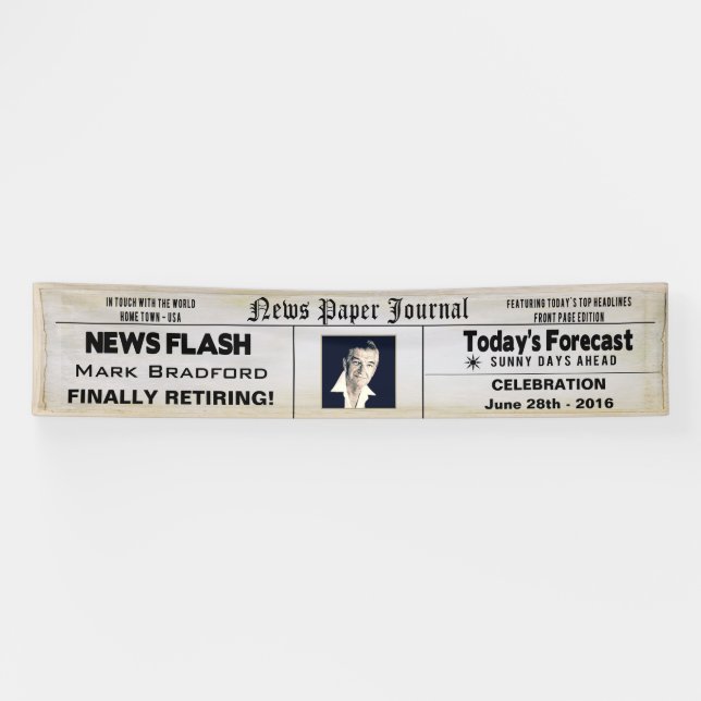FAHNE 12' x 2,5' - NACHRICHTEN-PAPIERruhestand - Banner (Horizontal)