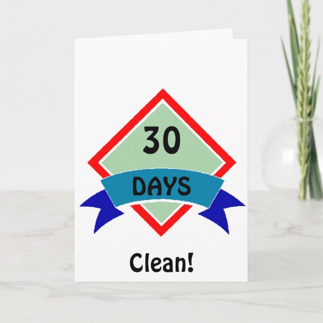 Fahne 30 Tage säubern Karte (Vorderseite)