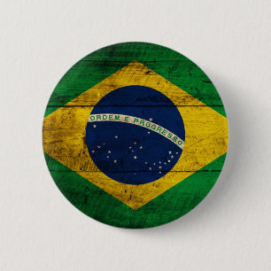 Fahne Altes Holz Brasilien Button