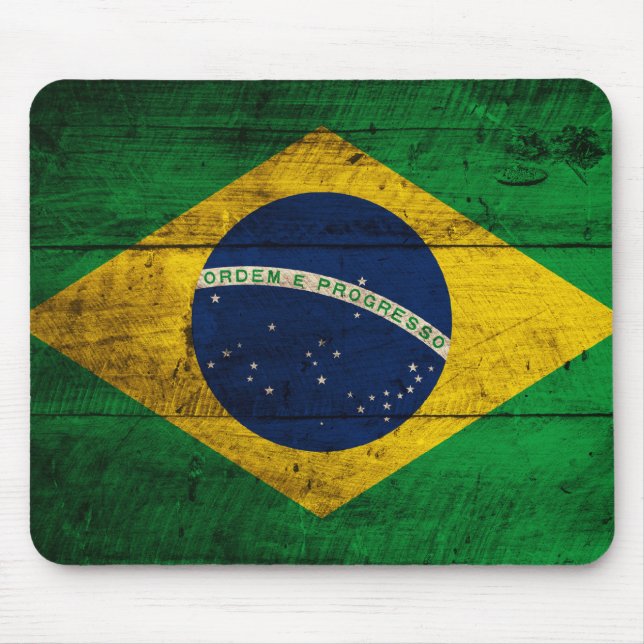 Fahne Altes Holz Brasilien Mousepad (Vorne)