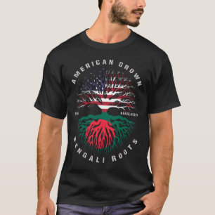 Fahne "American Grow Bengali Roots Bangladesch" T-Shirt