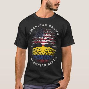 Fahne "American Grow Colombian Roots Colombia" T-Shirt