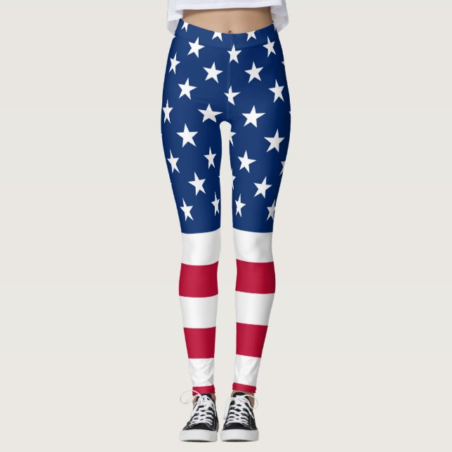Fahne Amerika - Reisen Leggings (Vorderseite)