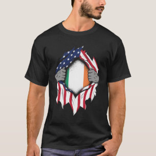 Fahne auf der Brust: Irish American Fags Hands Rip T-Shirt