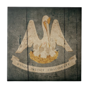 Fahne aus geraubtem Holz Fliese