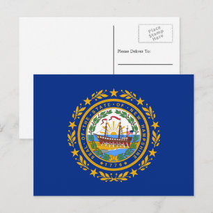 Fahne aus Granit, Flagge von New Hampshire Postkarte
