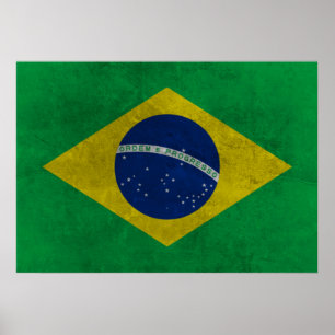 Fahne Brasiliens ,(Alter Stil) Poster