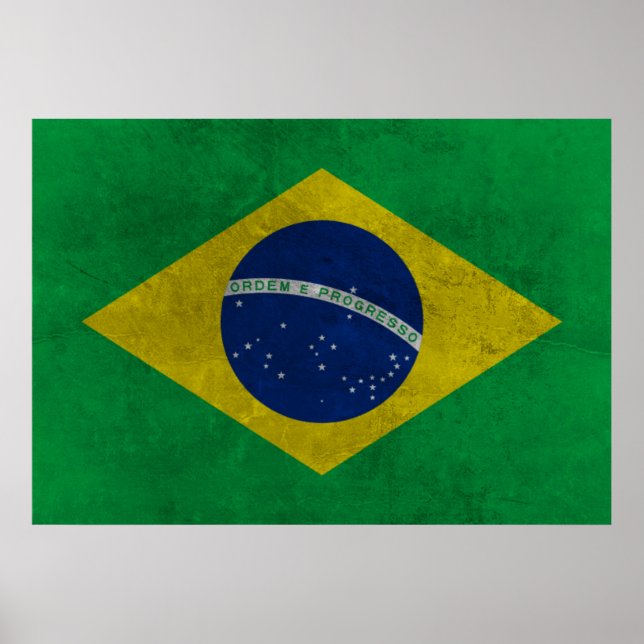 Fahne Brasiliens ,(Alter Stil) Poster (Vorne)