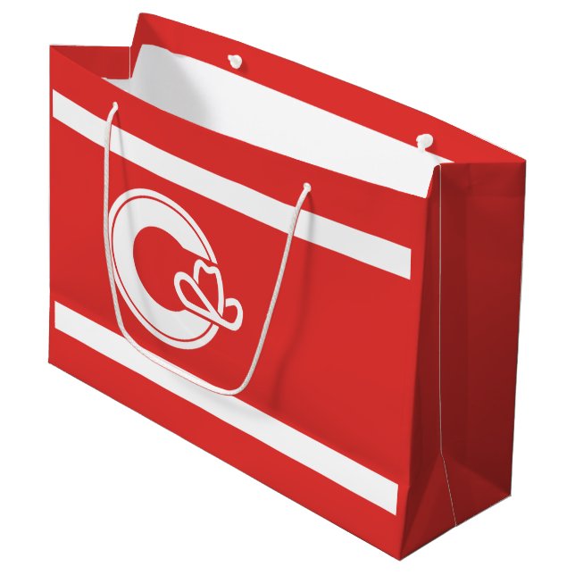Fahne Calgary, Alberta Große Geschenktasche Geschenktüte (Vorderseite Schrägansicht)