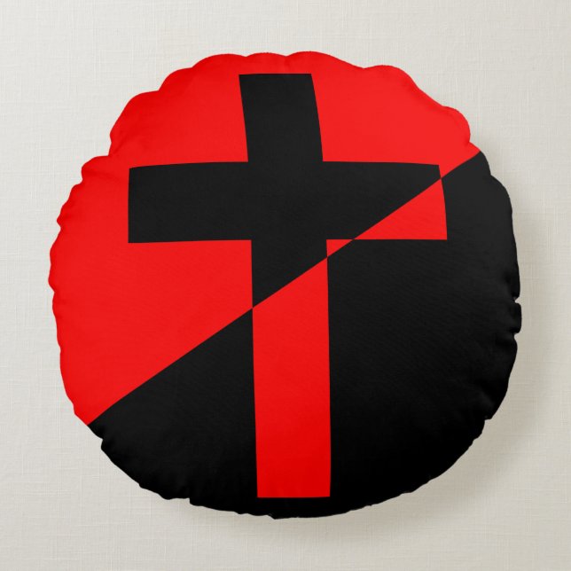 Fahne christlicher Sozialismus & Anarchismus (Befr Rundes Kissen (Vorderseite)