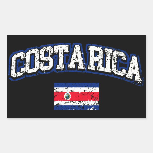 Fahne Costa Rica Rechteckiger Aufkleber (Vorderseite)