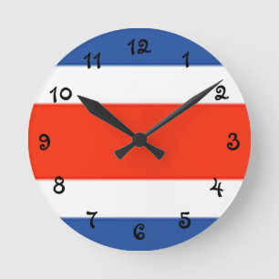 Fahne Costa Rica Runde Wanduhr