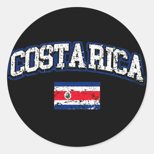 Fahne Costa Rica Runder Aufkleber (Vorderseite)