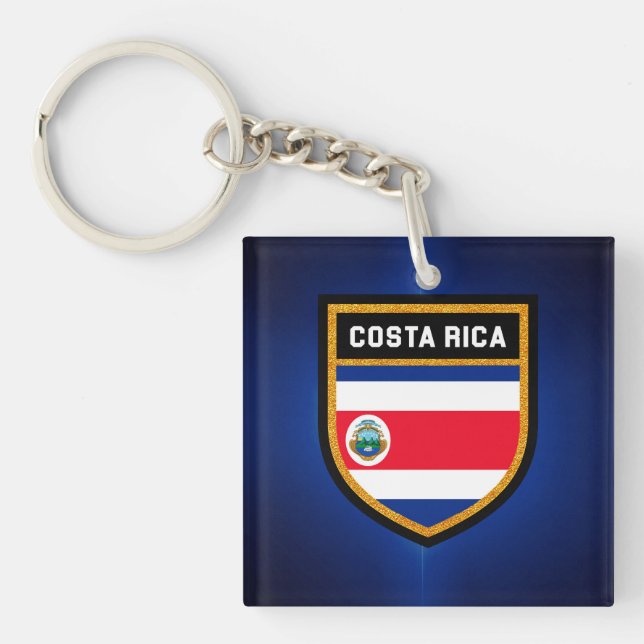 Fahne Costa Rica Schlüsselanhänger (Vorderseite)