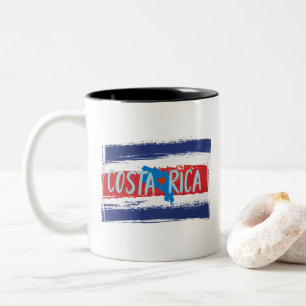 Fahne Costa Rica Zweifarbige Tasse