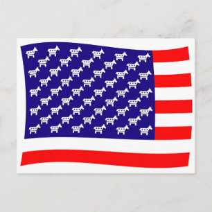 Fahne demokratischer US Flagge Postkarte