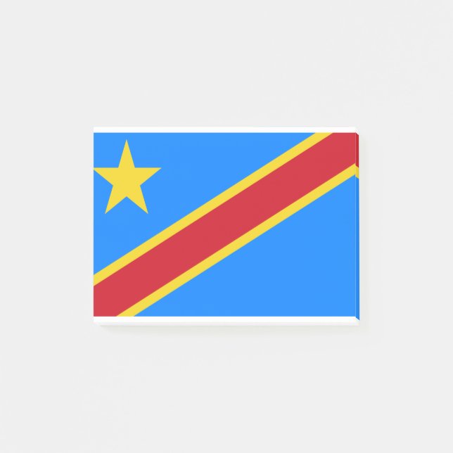 Fahne der Demokratischen Republik Kongo Post-it Klebezettel (Vorderseite)